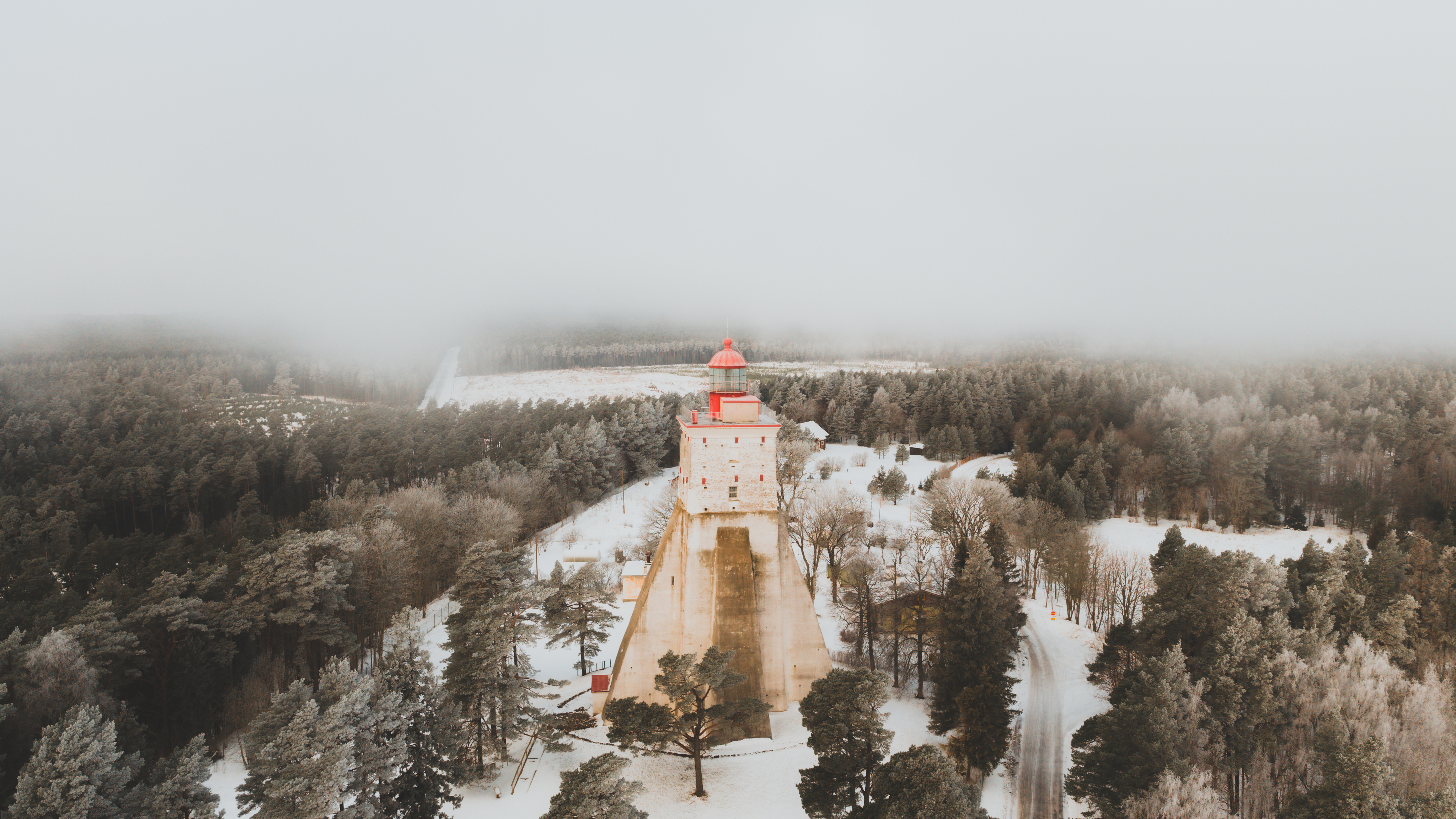 Aerial view of Paula resort in winter